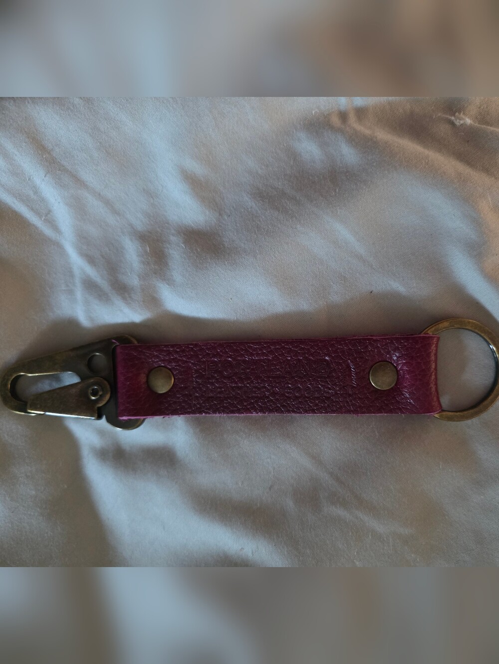 PLG Leather Key Fob Strap in Plum (Large)